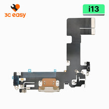 Original white charging port flex cable for iPhone 13, 3C EASY replacement part on branded card