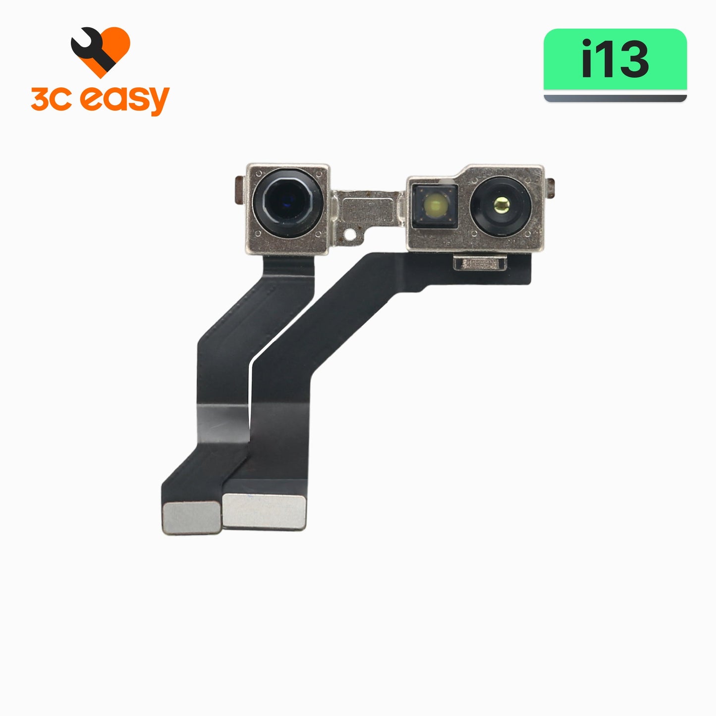 iPhone 13 front camera and Face ID sensor flex assembly, lens side view, original 3C EASY replacement part