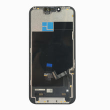 Back of iPhone 13 INCELL screen replacement showing backplate, flex cable and connectors