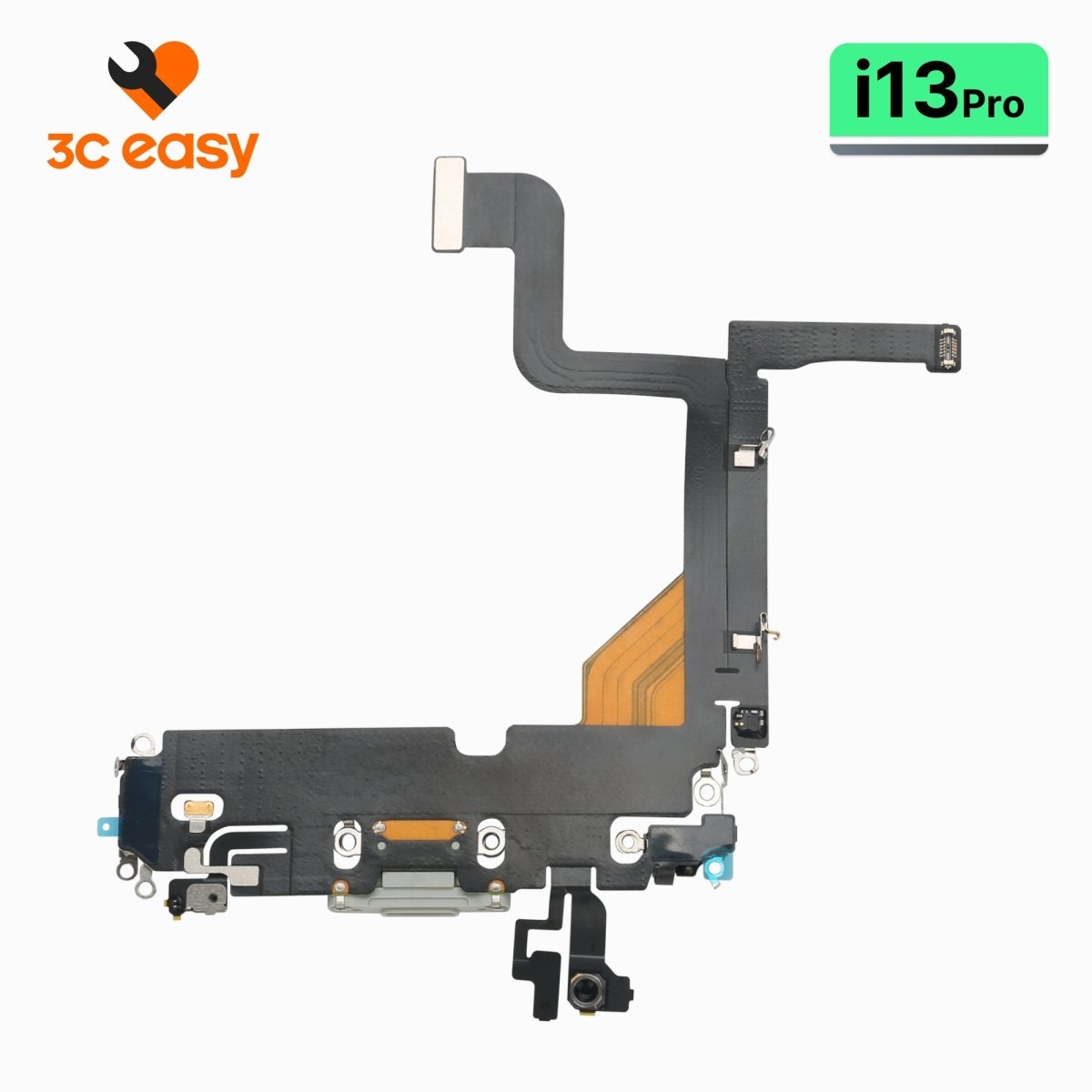 iPhone 13 Pro Charging Port Flex Cable – 3C EASY Replacement Part (Original, White) - Pro iPhone Repair