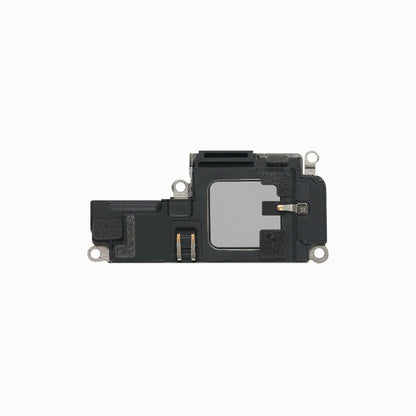 iPhone 13 Pro loudspeaker replacement, back view showing diaphragm plate and contacts