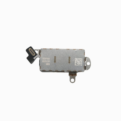 Back of iPhone 13 Pro Max Taptic Engine vibration motor showing metal housing and flex connector