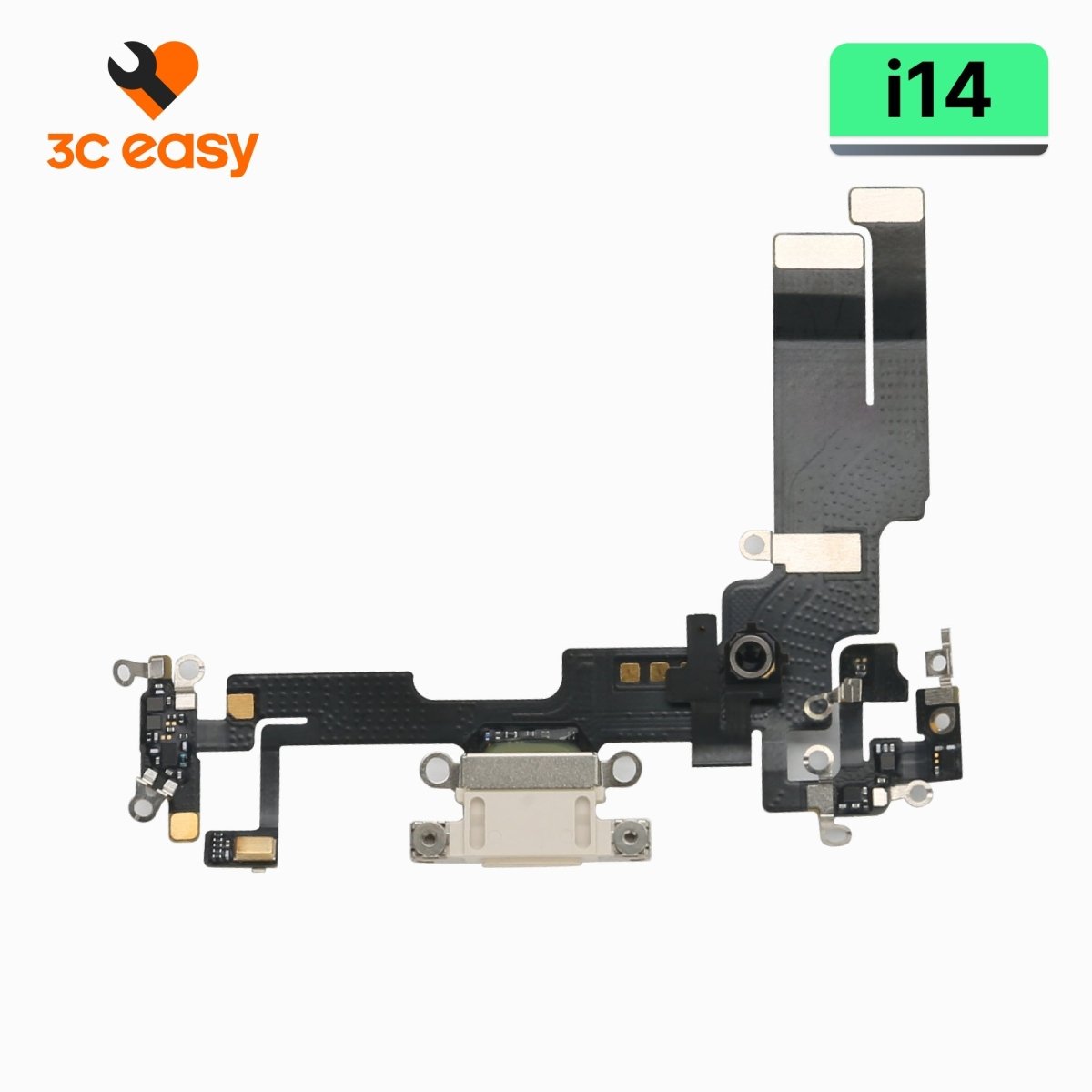iPhone 14 Charging Port Flex Cable – 3C EASY Replacement Part (Original, White) - Pro iPhone Repair