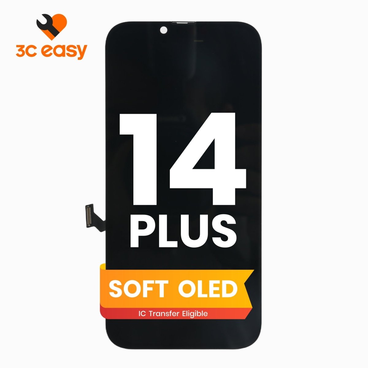 iPhone 14 Plus Screen Replacement – 3C EASY Replacement Part (Soft OLED, Black) - Pro iPhone Repair
