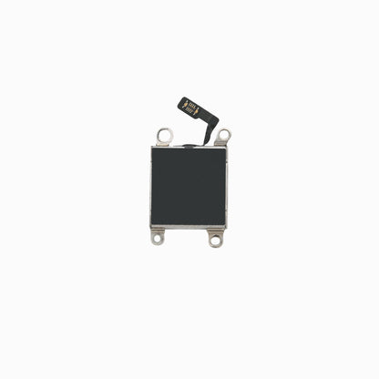Back of the iPhone 14 Plus vibration motor showing metal housing and flex cable connector