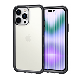 iPhone 14 Pro Acrylic Dual Layer Clear Case - Black Phone Case - Pro iPhone Repair