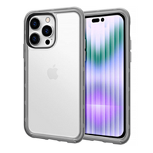 iPhone 14 Pro Acrylic Dual Layer Clear Case - Gray Phone Case - Pro iPhone Repair
