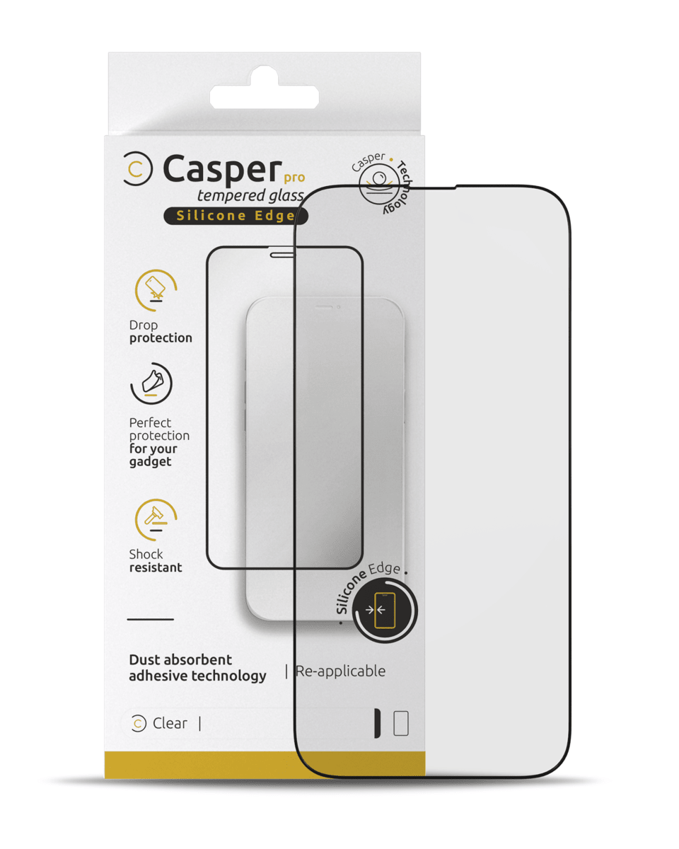 iPhone 14 Pro (Clear + Silicone Edge) Casper Pro Tempered Glass Screen Protector Screen Protector - Pro iPhone Repair
