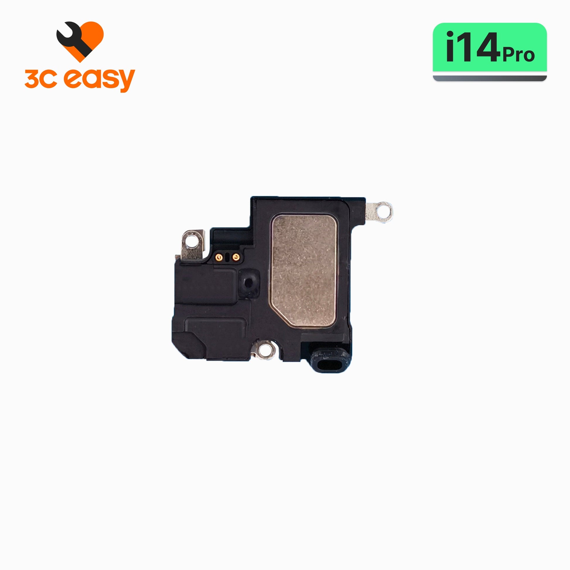 3C EASY original ear speaker (earpiece) for iPhone 14 Pro with mesh and bracket on branded background