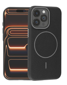 iPhone 14 Pro Magnetic Leather Case - Black Phone Case - Pro iPhone Repair