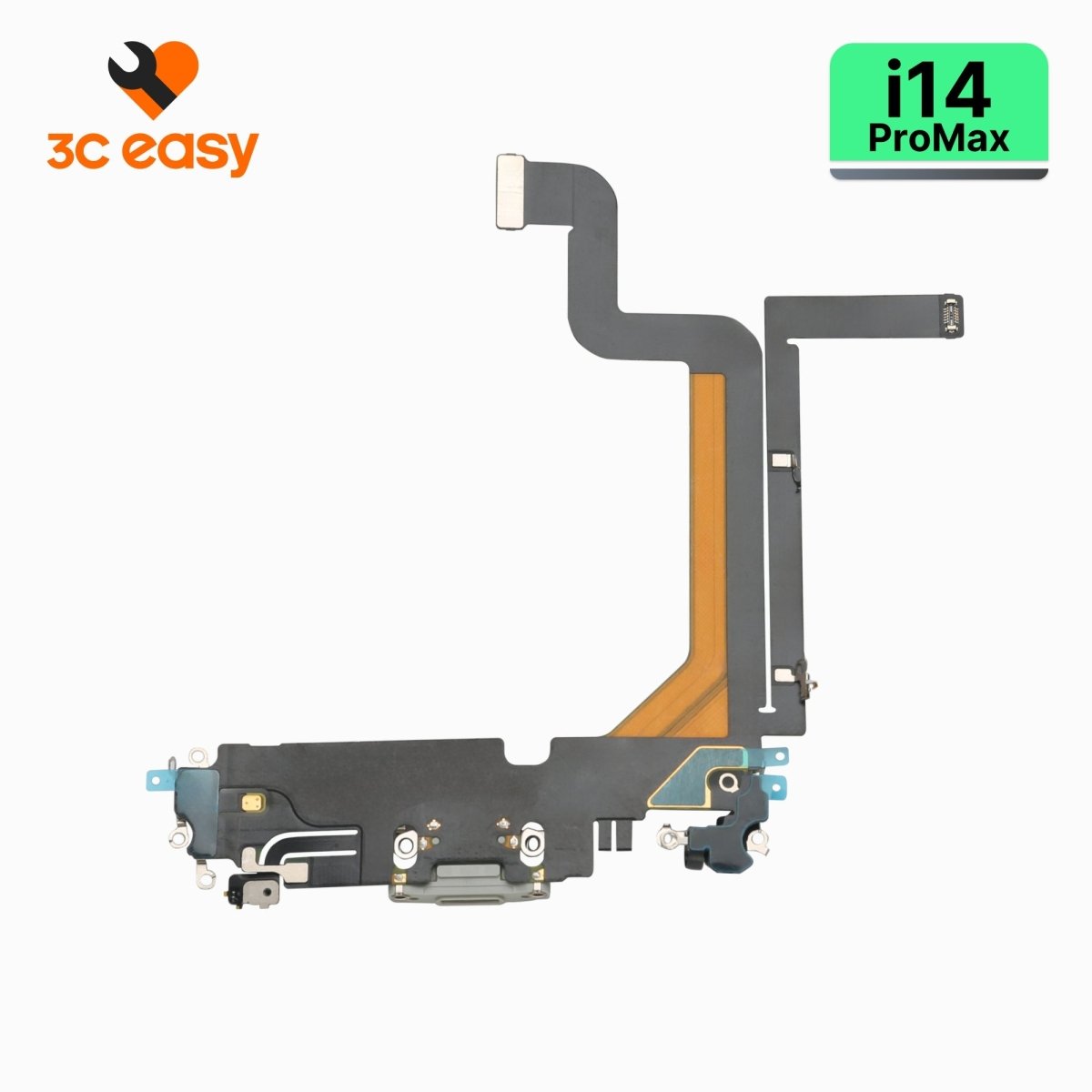 iPhone 14 Pro Max Charging Port Flex Cable – 3C EASY Replacement Part (Original, White) - Pro iPhone Repair