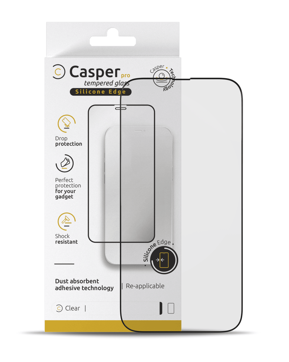 iPhone 14 Pro Max (Clear + Silicone Edge) Casper Pro Tempered Glass Screen Protector Screen Protector - Pro iPhone Repair