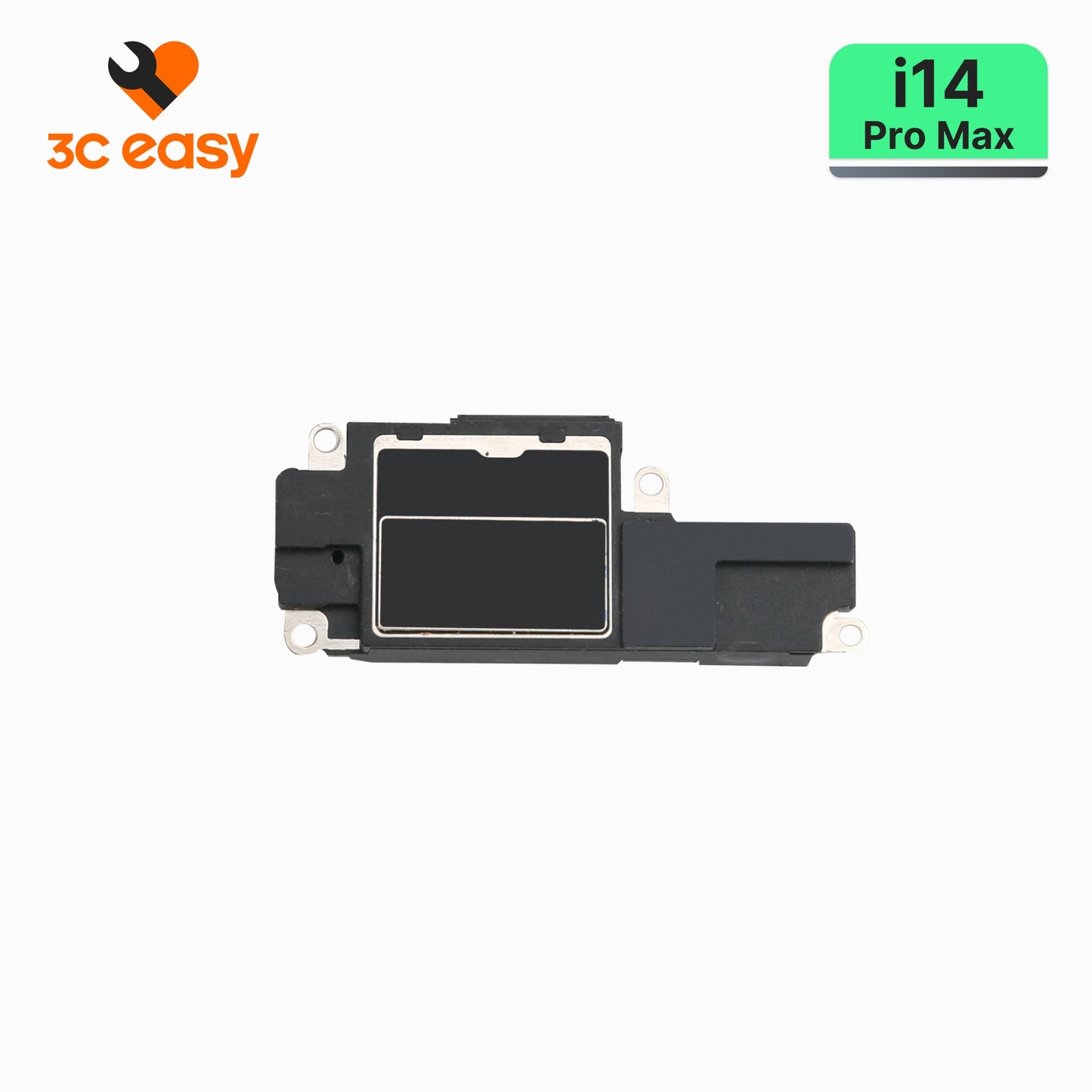 3C EASY original loudspeaker assembly for iPhone 14 Pro Max, front view on branded background