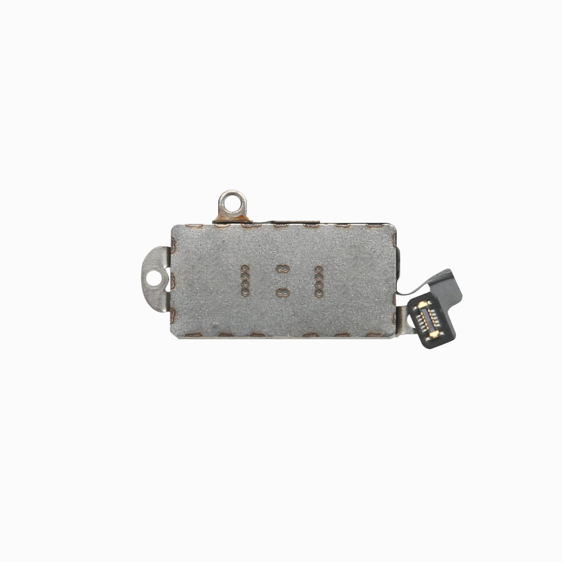 iPhone 14 Pro Max vibration motor replacement, back view showing metal shield and flex connector