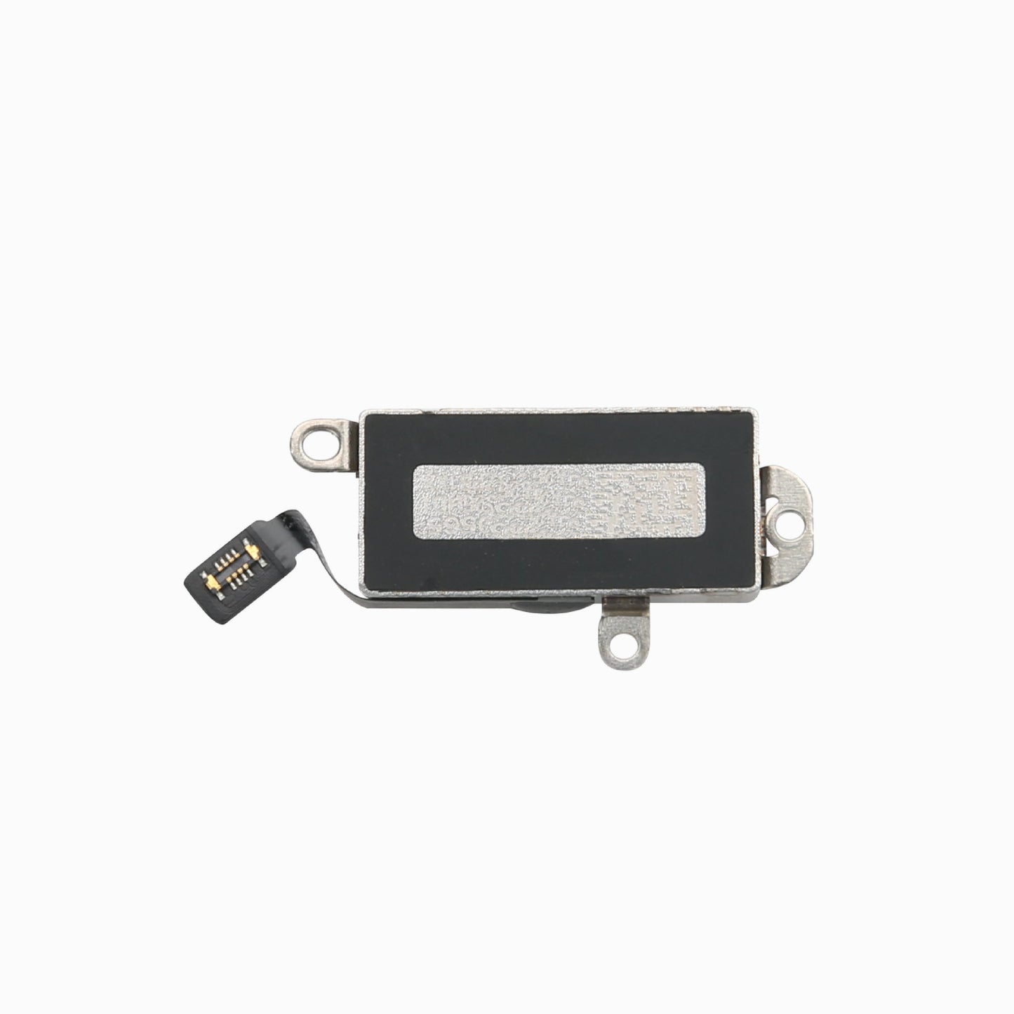 iPhone 14 Pro vibration motor replacement, back view showing bracket and flex connector