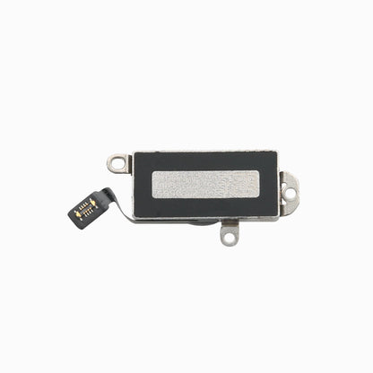 iPhone 14 Pro vibration motor replacement, back view showing bracket and flex connector