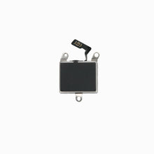 iPhone 14 vibration motor replacement, back view showing bracket and flex connector