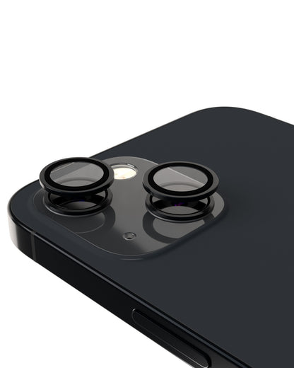 iPhone 15 / 15 Plus (Black) Casper Camera Lens Protector – installed on the iPhone camera
