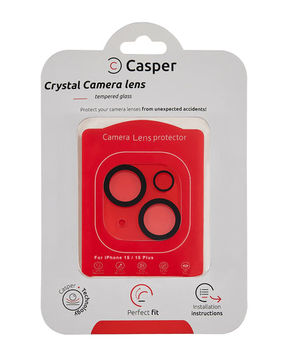 iPhone 15 / 15 Plus (Crystal Full Cover) Casper Camera Lens Protector – retail package