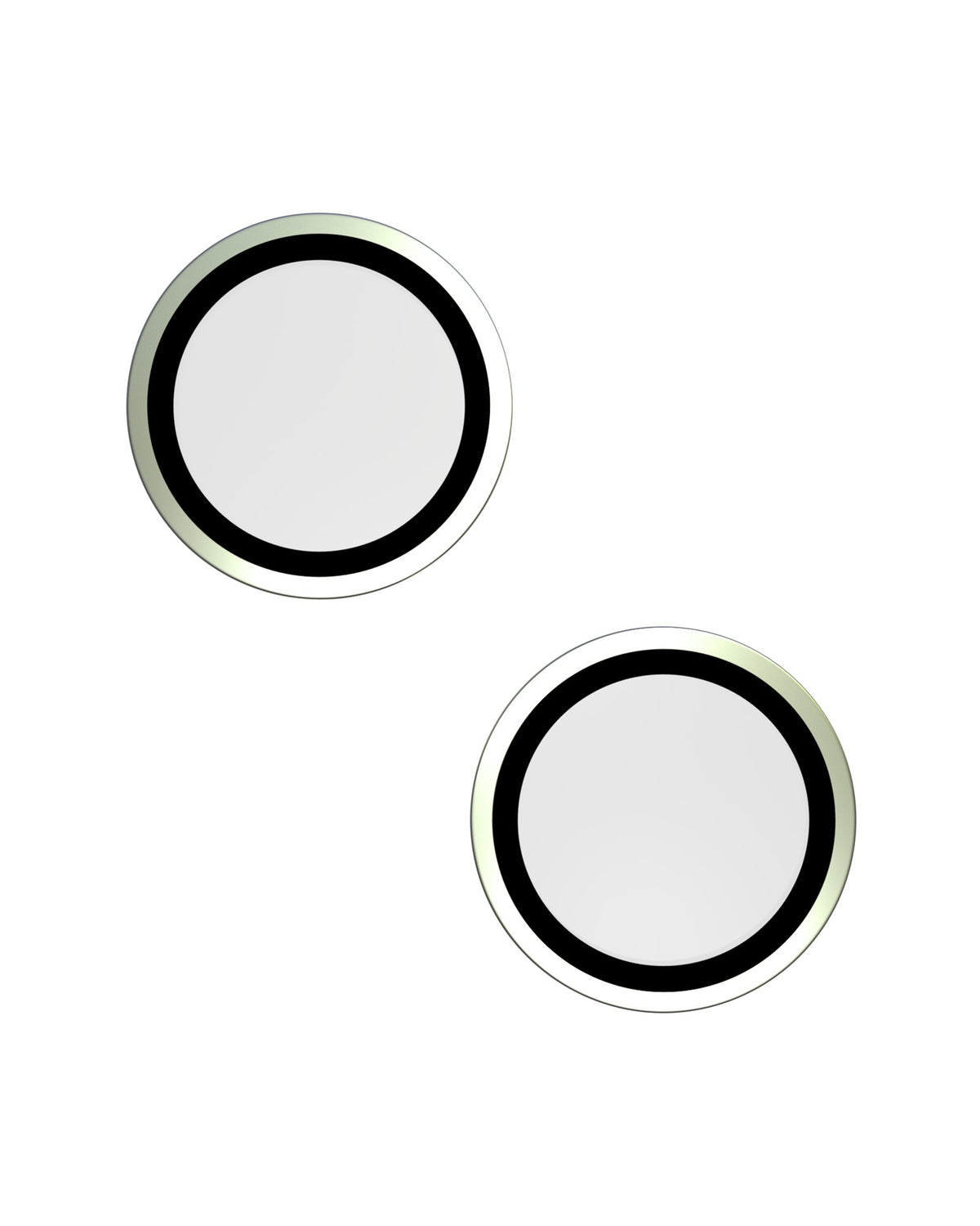 iPhone 15 / 15 Plus (Green) Casper Camera Lens Protector – close-up of the lens rings
