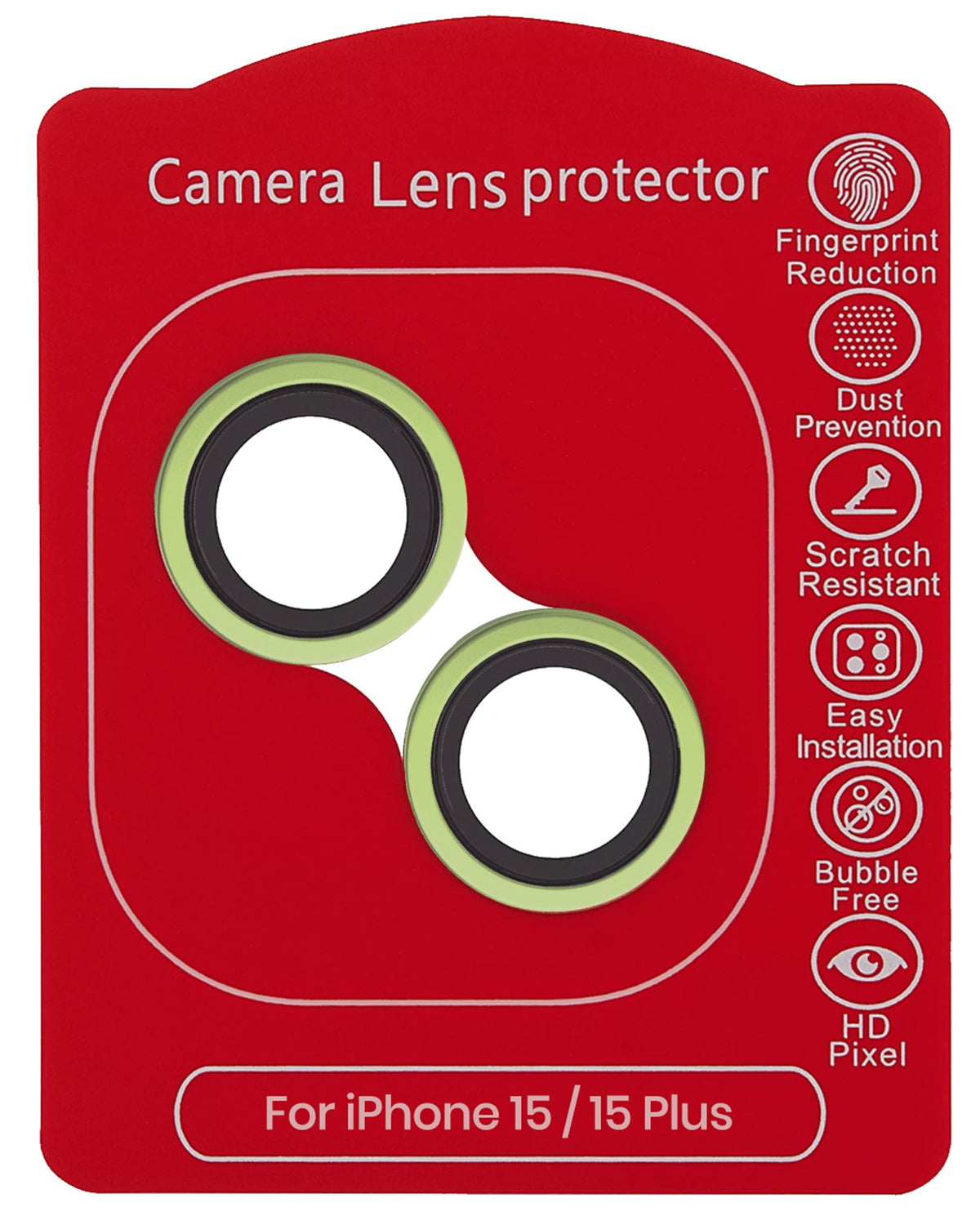 iPhone 15 / 15 Plus (Green) Casper Camera Lens Protector – retail package