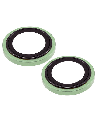 iPhone 15 / 15 Plus (Green) Casper Camera Lens Protector – close-up of the lens rings