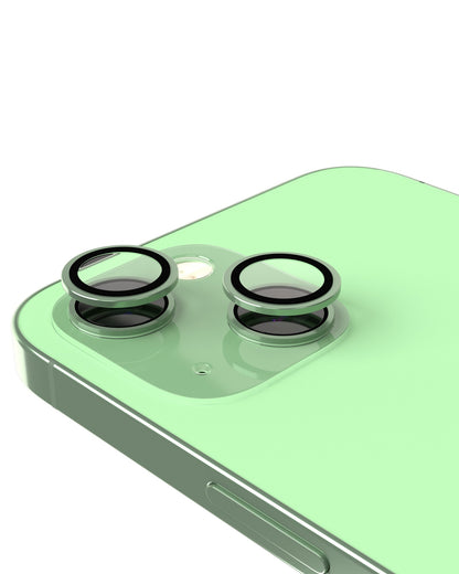 iPhone 15 / 15 Plus (Green) Casper Camera Lens Protector – installed on the iPhone camera
