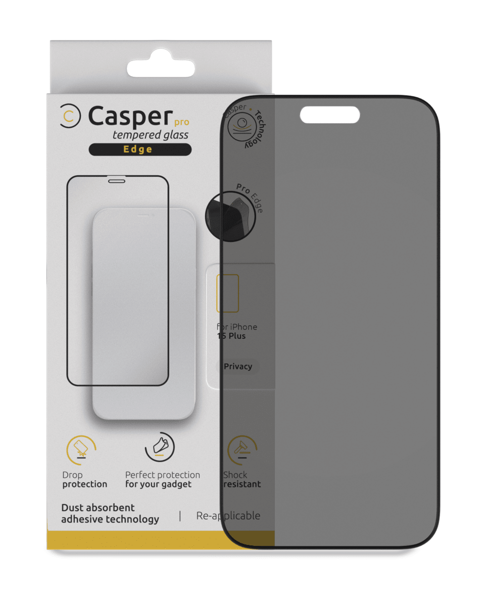 iPhone 15 Plus / 16 Plus (Privacy + Edge, 9H) Casper Pro Tempered Glass Screen Protector Screen Protector - Pro iPhone Repair