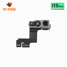 3C EASY original front camera module with flex cable for iPhone 15 Plus, lens side on branded card