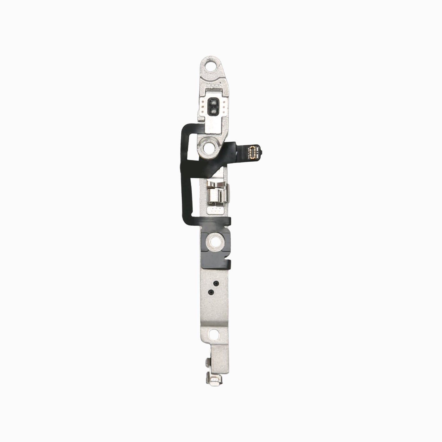 Reverse side of the iPhone 15 Plus volume button flex cable and bracket assembly