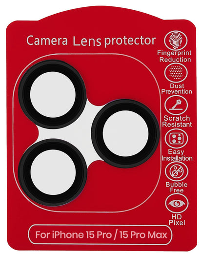 iPhone 15 Pro / 15 Pro Max (Black) Casper Camera Lens Protector – retail package