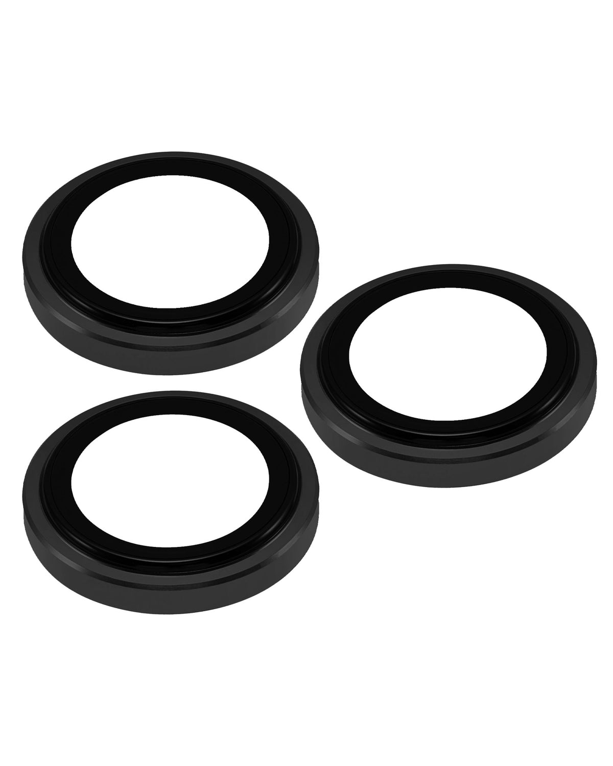 iPhone 15 Pro / 15 Pro Max (Black) Casper Camera Lens Protector – close-up of the lens rings