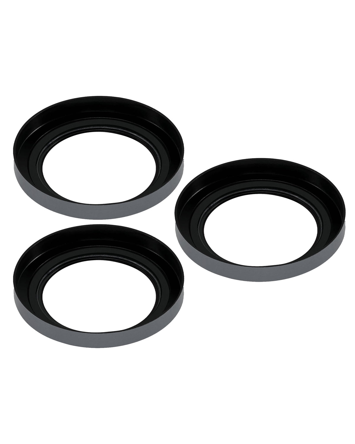 iPhone 15 Pro / 15 Pro Max (Gray) Casper Camera Lens Protector – close-up of the lens rings