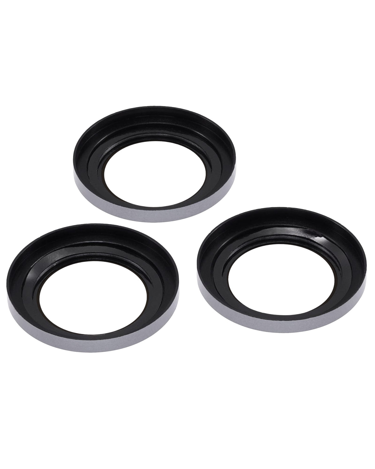 iPhone 15 Pro / 15 Pro Max (Silver) Casper Camera Lens Protector – close-up of the lens rings