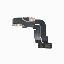 Back of the iPhone 15 Pro front camera module showing flex cable connectors