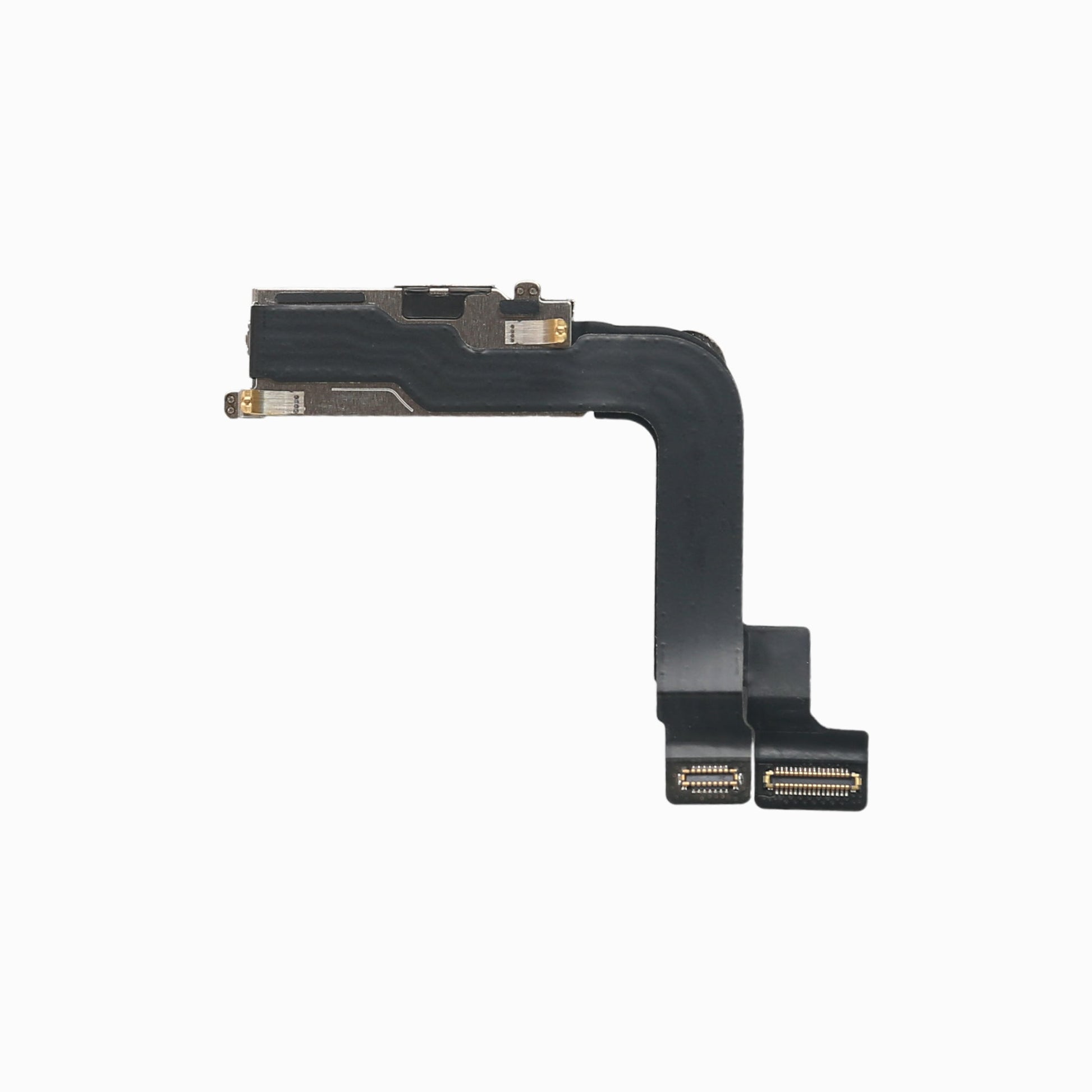 iPhone 15 Pro Max front camera replacement, reverse side showing flex cable connectors