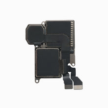iPhone 15 Pro Max rear camera replacement, reverse side showing housing and flex connectors