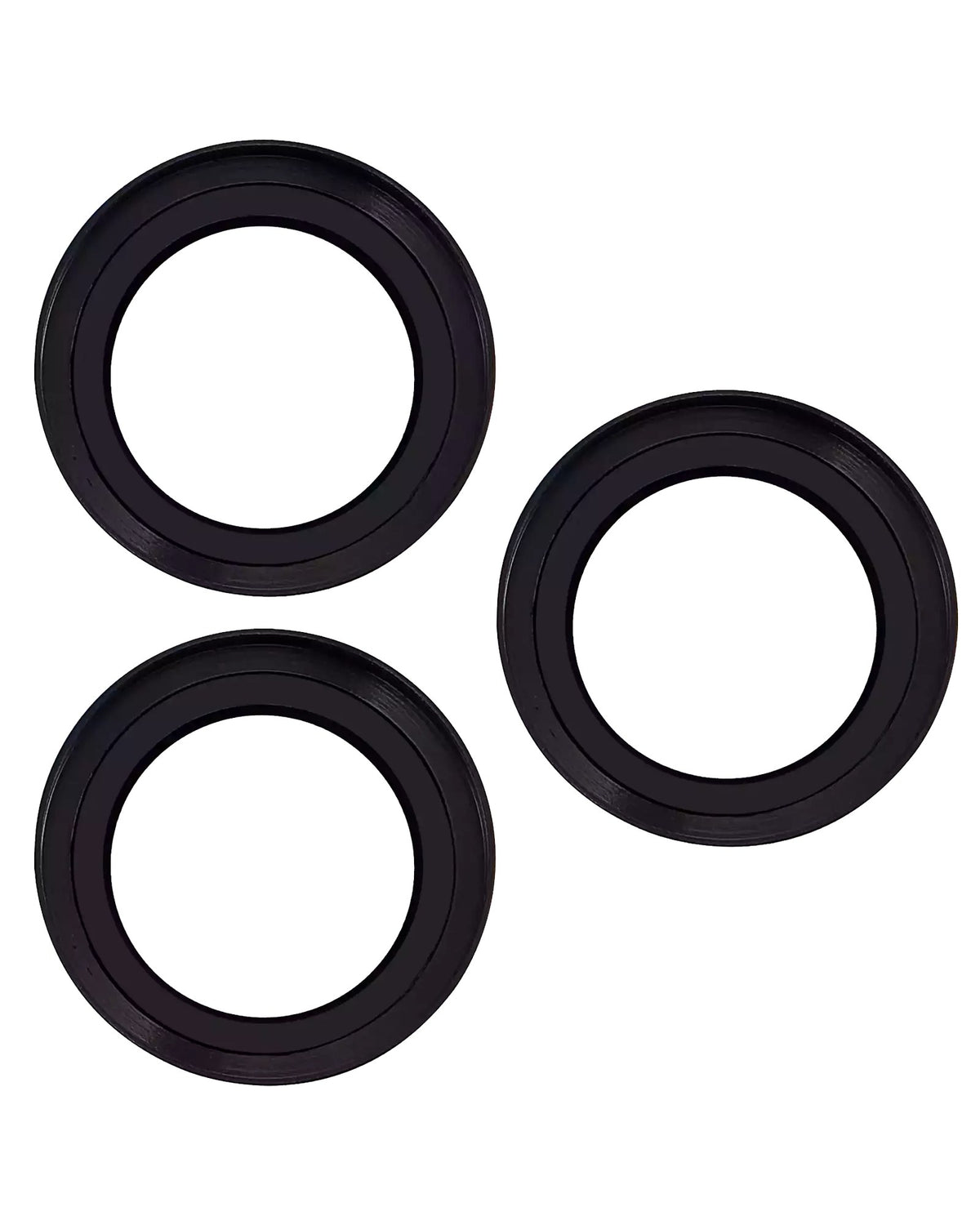 iPhone 16 Pro / 16 Pro Max (Black) Casper Camera Lens Protector – close-up of the lens rings