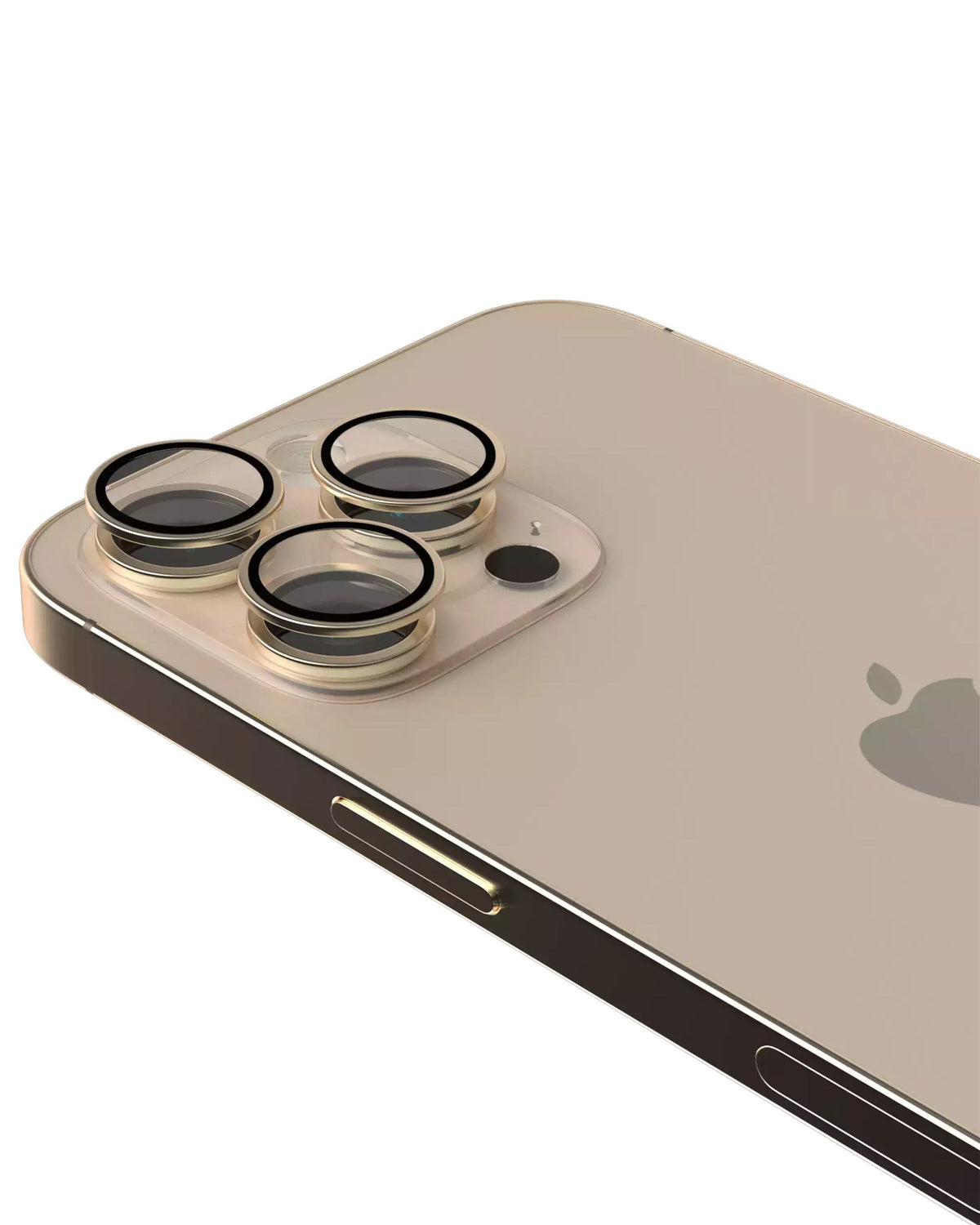 iPhone 16 Pro / 16 Pro Max (Desert Titanium) Casper Camera Lens Protector – installed on the iPhone camera