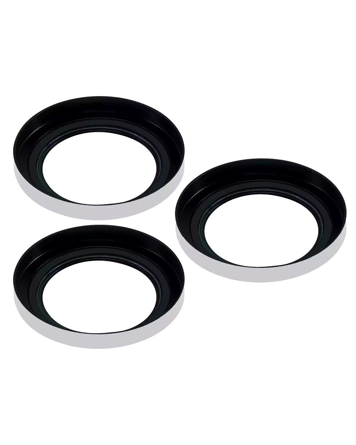 iPhone 16 Pro / 16 Pro Max (Silver) Casper Camera Lens Protector – close-up of the lens rings