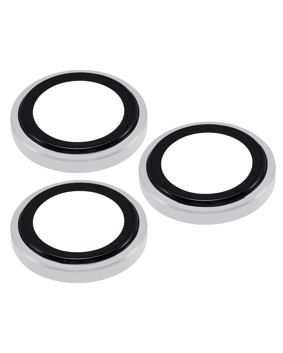 iPhone 16 Pro / 16 Pro Max (Silver) Casper Camera Lens Protector – close-up of the lens rings