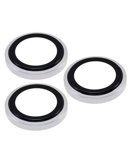 iPhone 16 Pro / 16 Pro Max (Silver) Casper Camera Lens Protector – close-up of the lens rings