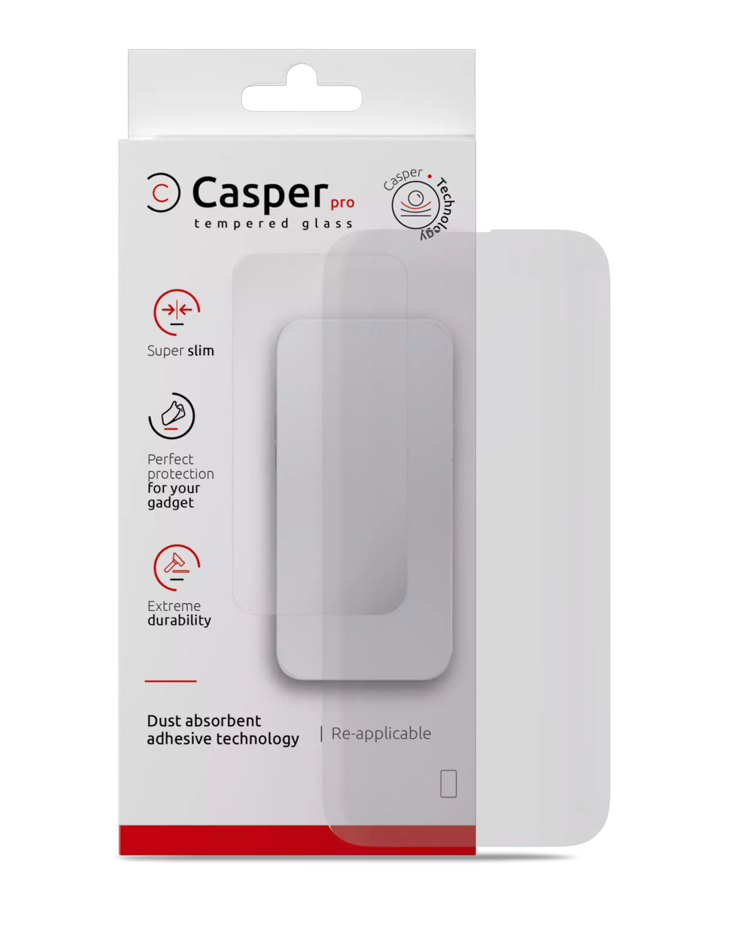 Casper Pro matte anti-glare tempered glass screen protector for iPhone 16 Pro / 17 / 17 Pro, frosted glass with retail box