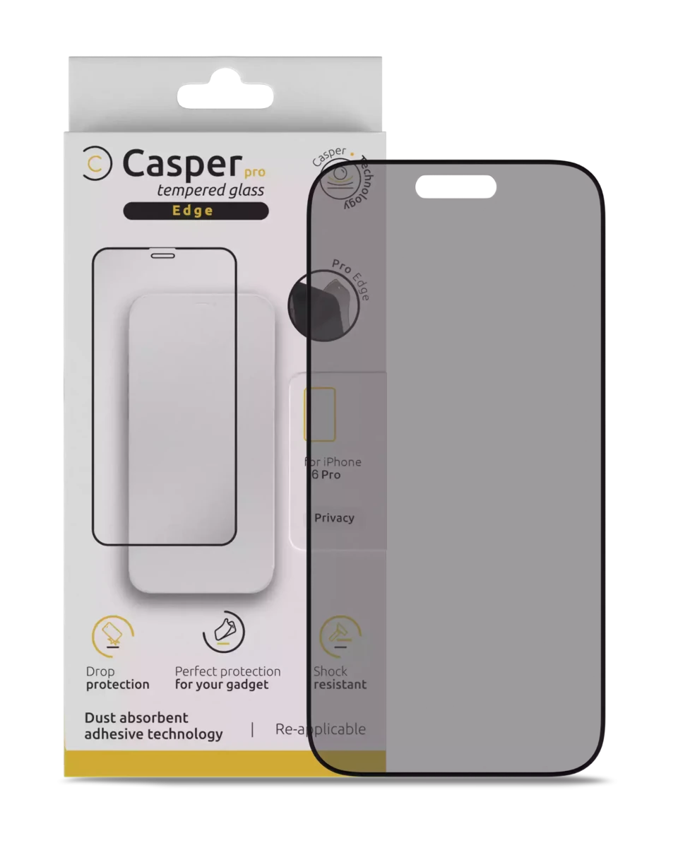 iPhone 16 Pro / 17 / 17 Pro (Privacy + Edge, 9H) Casper Pro Tempered Glass Screen Protector Screen Protector - Pro iPhone Repair