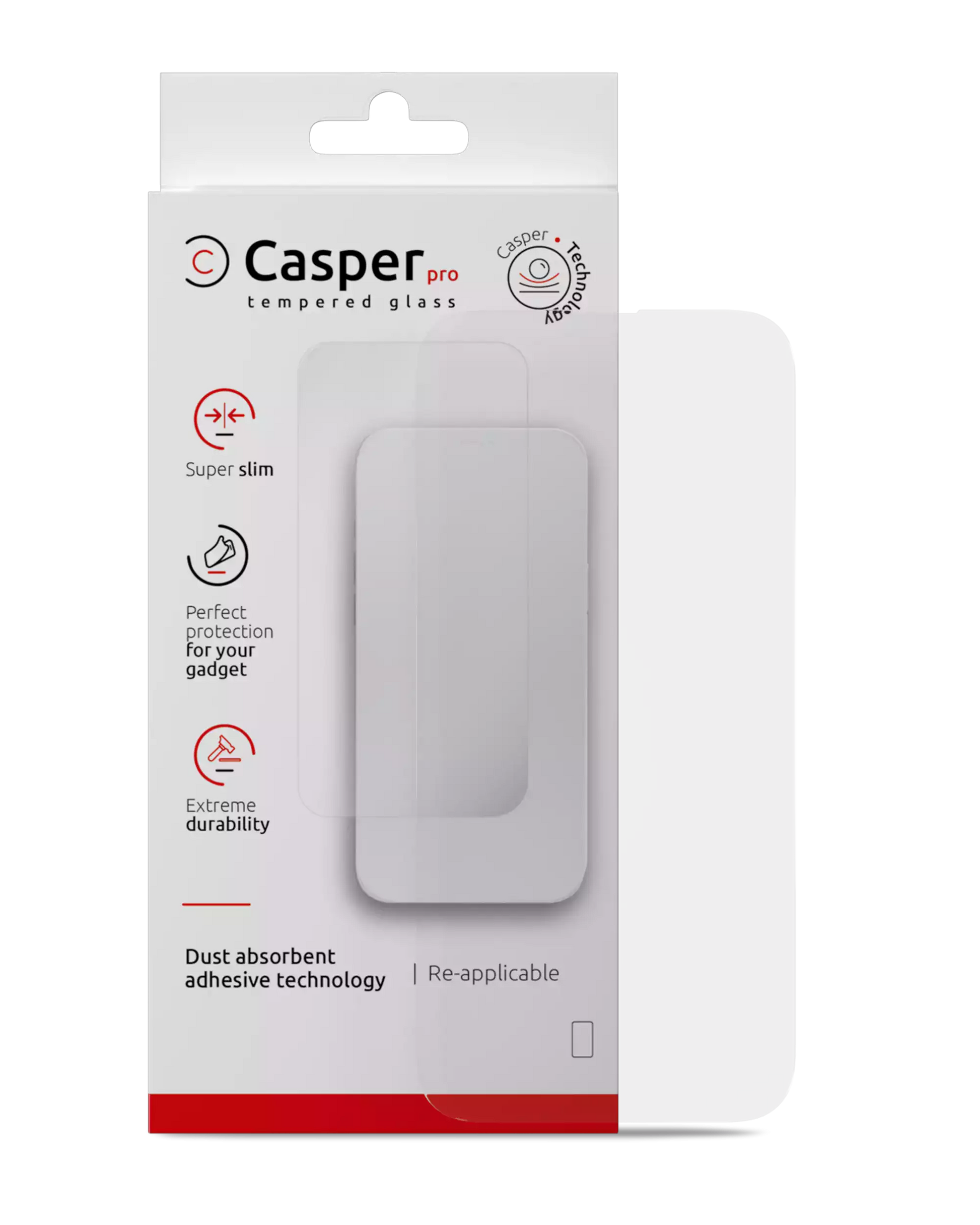 Casper Pro clear HD tempered glass screen protector for iPhone 16 Pro, 17, 17 Pro and 18 Pro with retail box