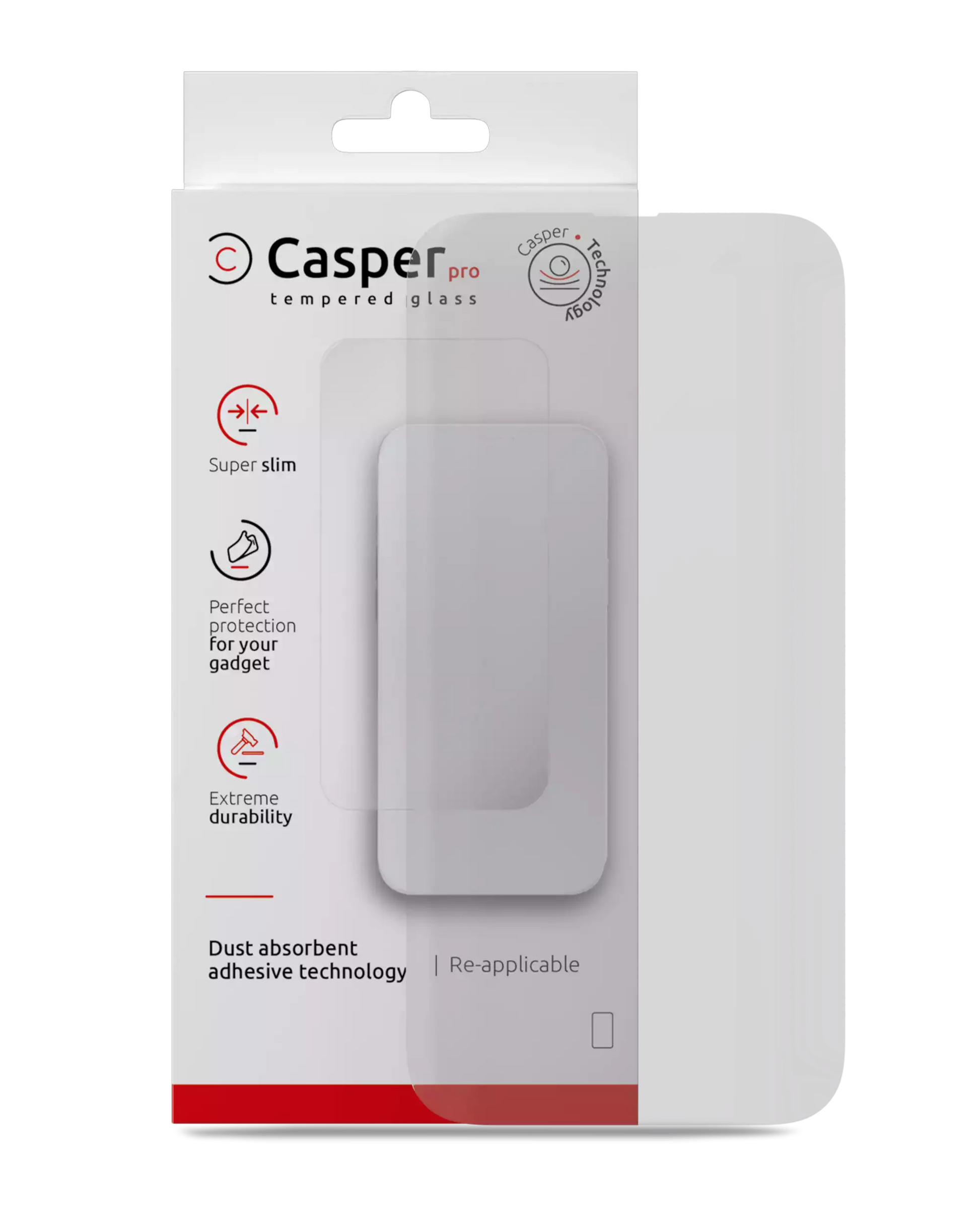 Casper Pro matte anti-glare tempered glass screen protector for iPhone 16 Pro Max / 17 Pro Max, frosted glass and retail box