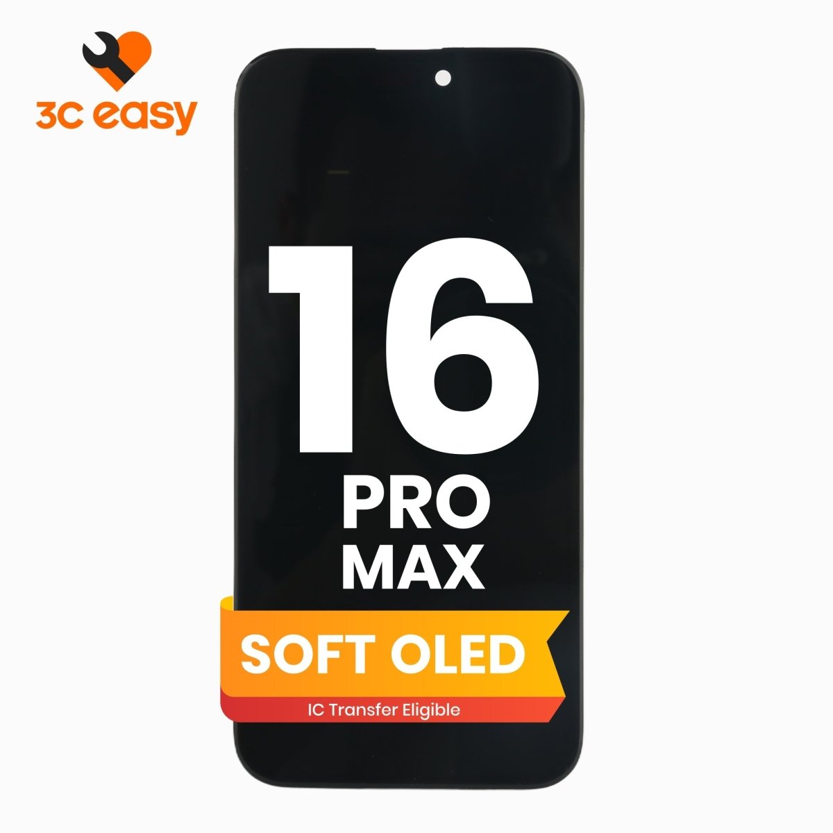 iPhone 16 Pro Max Screen Replacement – 3C EASY Replacement Part (Soft OLED, Black) - Pro iPhone Repair