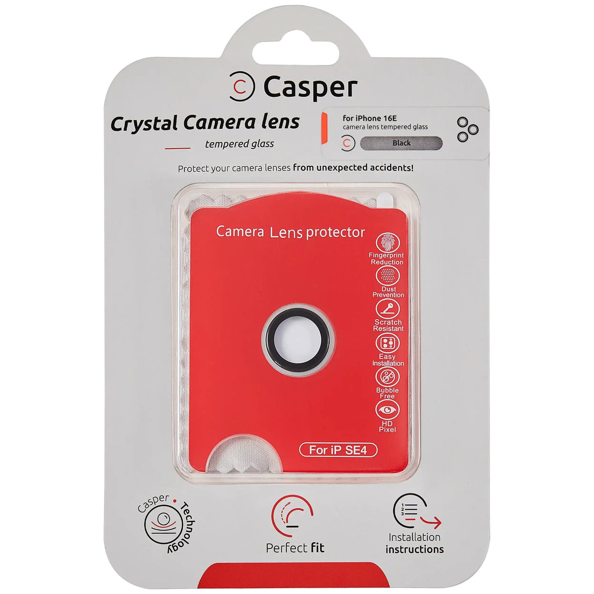 iPhone 16e / 17e (Silver) Casper Camera Lens Protector – retail package