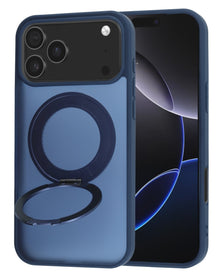 iPhone 17 Pro / 18 Pro Magnetic Case with 360° Ring Kickstand - Navy Phone Case - Pro iPhone Repair