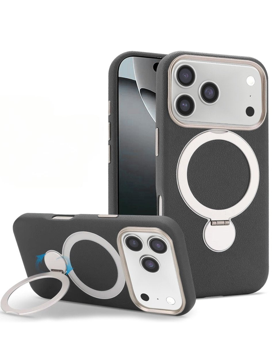 iPhone 17 Pro / 18 Pro Silicone MagSafe Case with Ring Stand - Black